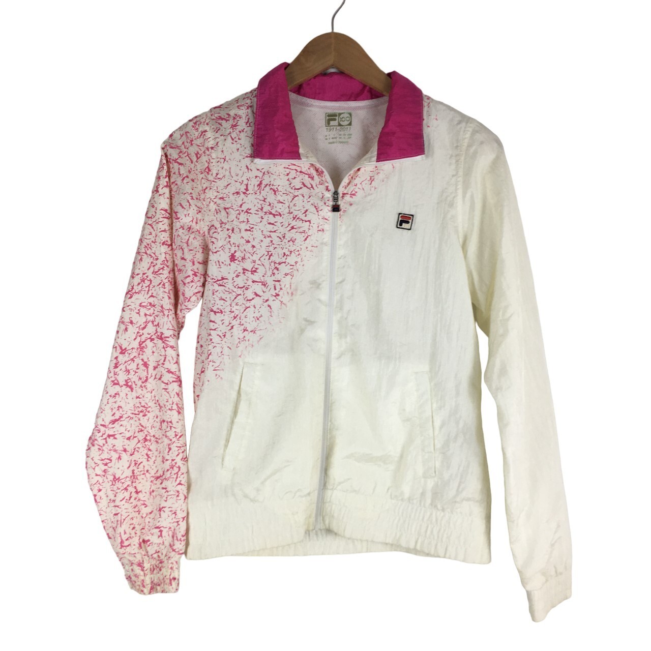 FILA 100 Anniversary Giacca Piena Zip Donna S Bianca con Rosa
