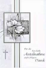 Trauer Danksagungskarten ohne Innentext mit Trauerumschlag Motiv: Kreuz 10|15|25