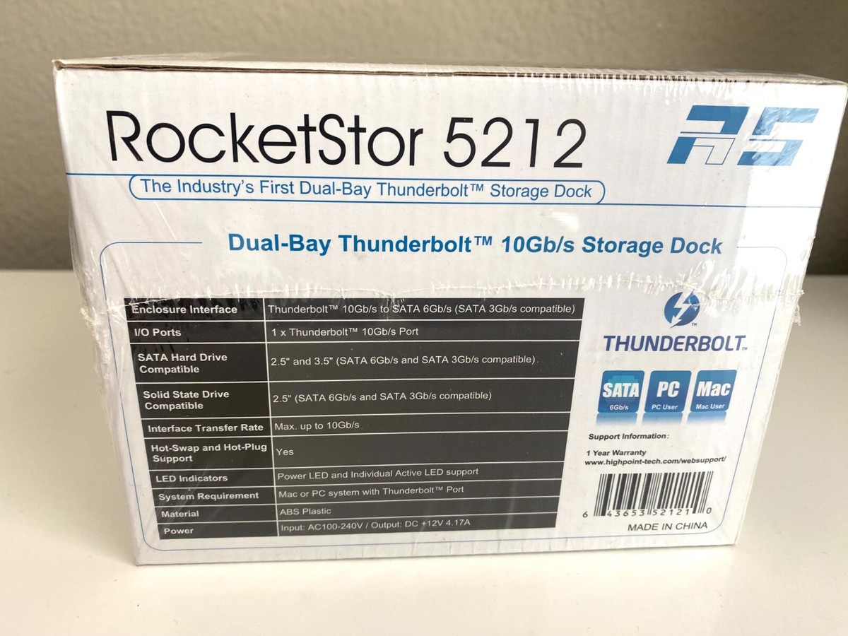 NEW SEALED - HighPoint RocketStor RS 5212 Thunderbolt Hard Drive
