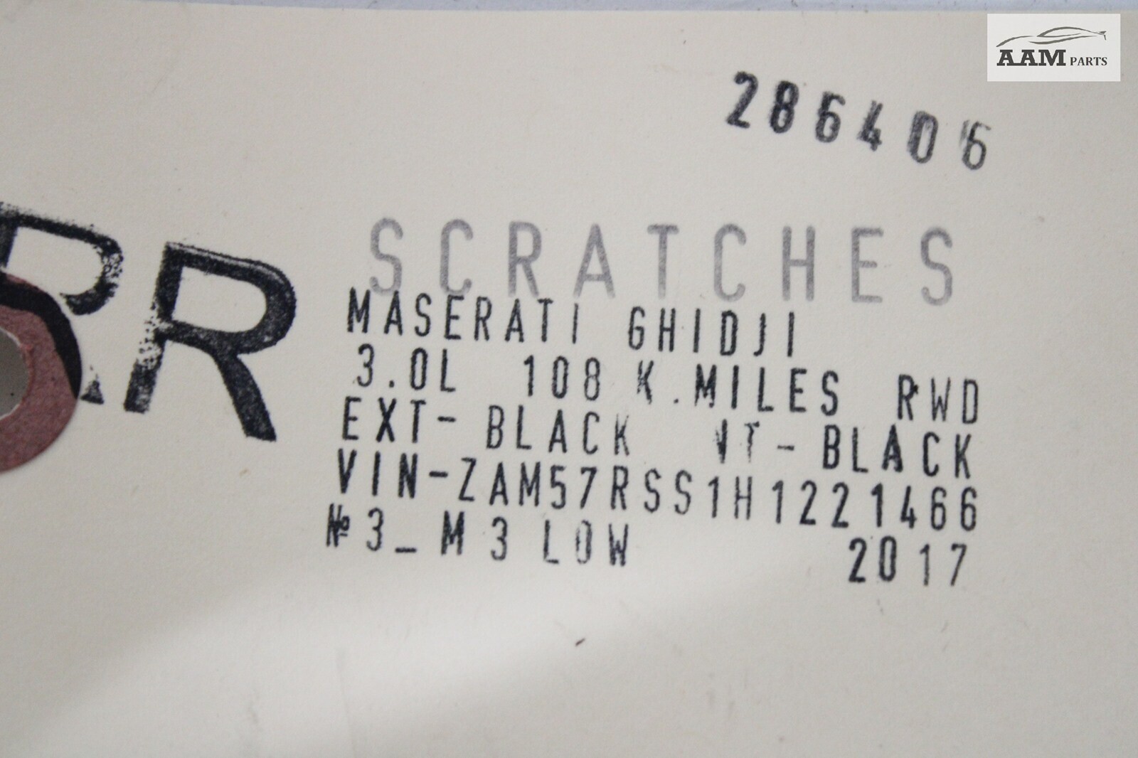 2014-2020 MASERATI GHIBLI M157 REAR RIGHT DOOR WINDOW BELT MOLDING COVER OEM