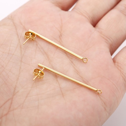 20pcs Gold/silver stainless steel Long Thin Geometric Stick Post Earrings - Picture 5 of 8