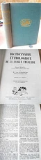 DICTIONNAIRE ETYMOLOGIQUE DE LA LANGUE FRANCAISE,1960,Par Oscar Bloch,Illust