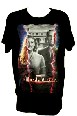 New Juniors XL 15-17 Wanda Vision T-Shirt Black Marvel Short Sleeves 