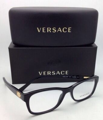 New VERSACE Eyeglasses VE 3184 GB1 54-16 140 Black Frames