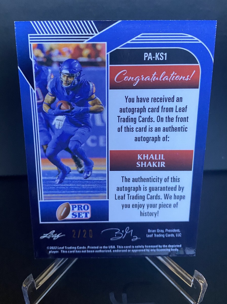 2022 LEAF PRO SET METAL XRC ROOKIE BLUE MOJO KHALIL SHAKIR 2022 LEAF PRO SET METAL XRC ROOKIE BLUE MOJO KHALIL SHAKIR