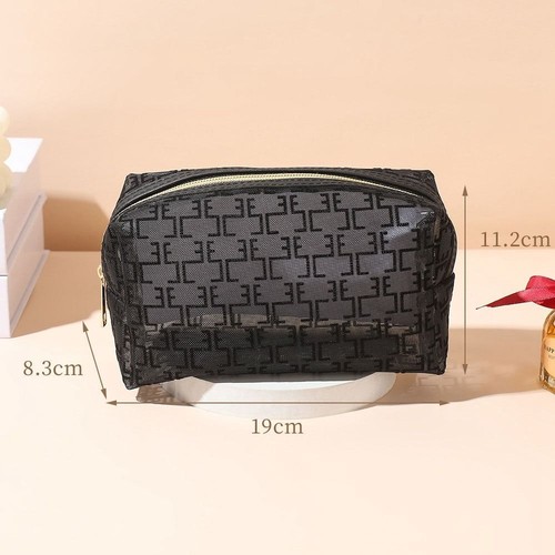 bronzing Mesh Makeup Bag Multifunction Ladies Toiletry Storage Bag - Picture 3 of 17