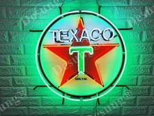 Texaco Gasoline Gas Motor Auto Oil Fuel 24"x24" Neon Sign Light Lamp Real Glass