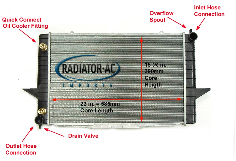 NEW Volvo Radiator S70 V70 1999-2000 Turbo & Non-Turbo Sedan Wagon 2.3 2.4 2.5-L — 第 2/3 张图片