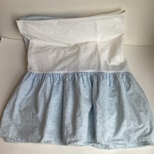 Carters John Lennon Baby Real Love Crib Skirt Dust Ruffle Blue White Floral Vtg