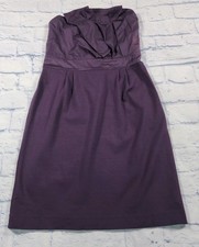 Deletta Anthropologie WOMENS SIZE S Strapless Dress Purple Fanned Bodice