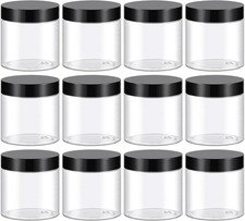 4 Oz Plastic Container Jars W/ Lids BPA Free Empty Round Clear Cosmetic