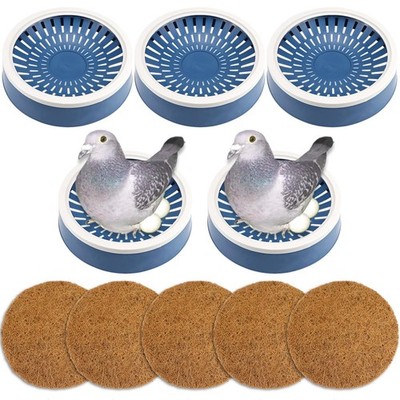 5 Pcs Pigeon Nest Bird Nest Bowls Nest for Pigeons Breeding Hatching (White Side