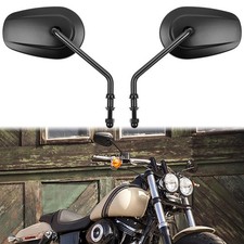 Black Long Stem Motorcycle-Mirrors For Harley...