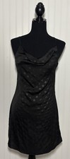 Nasty Gal Tell It Cowl It Is Dress Black Polka Dot Womens Size 6 Mini Cocktail