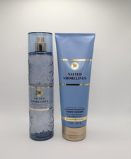 Bath  Body Works Salted Shorelines Fine Fragrance Body Mist  Cream Set of 2