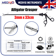 MEDIVIO New 3mm 33cm Laparoscopic Alli-gator Grasper Forceps Stainless Steel