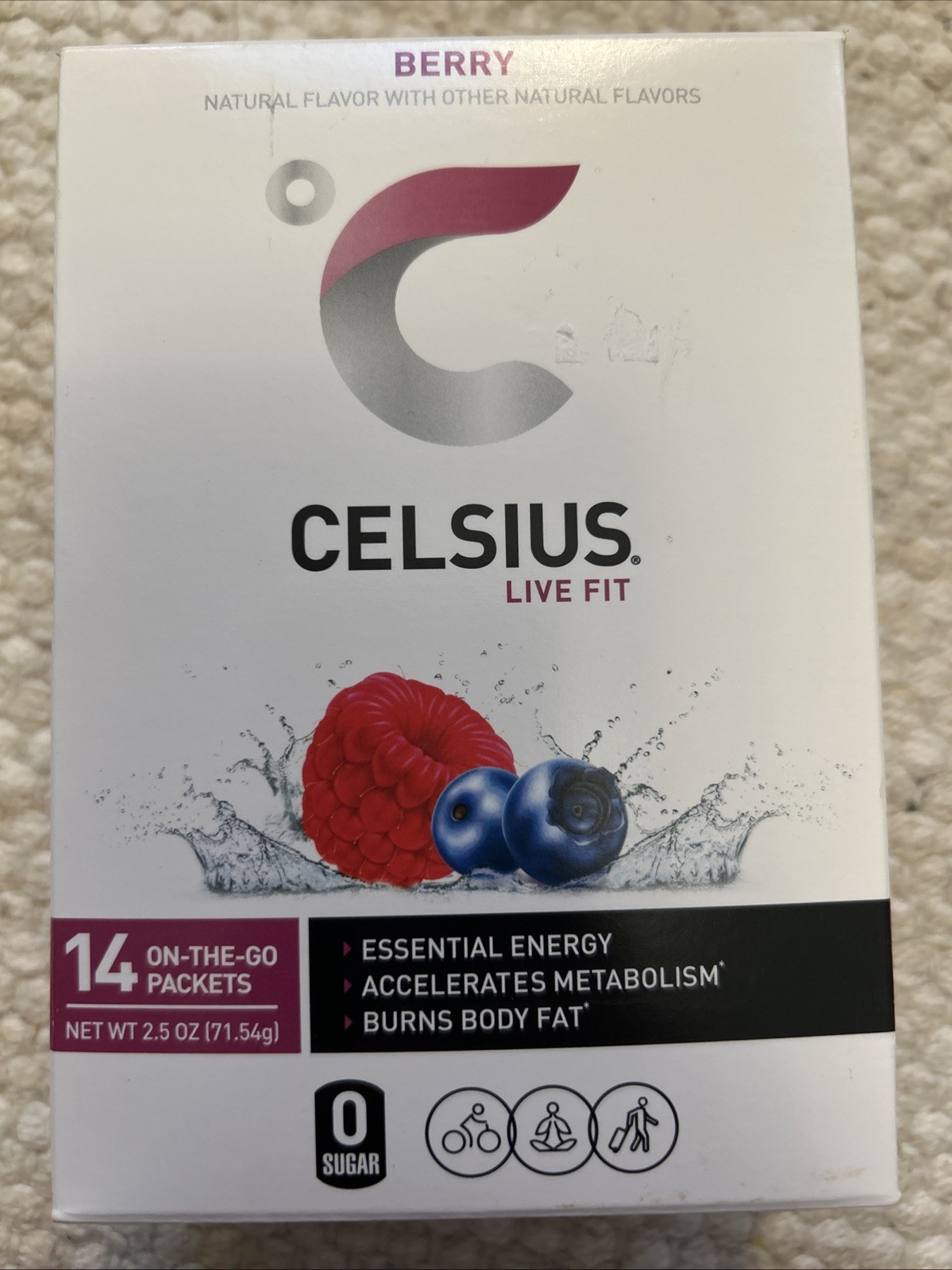 CELSIUS On The Go Energy Drink Mix, Berry (14 Stick Pack) Exp 12/25