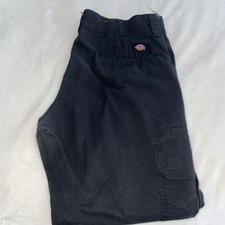 Dickies Slim Fit Mens Cargo Pants Black Straight Sz 34 X 30