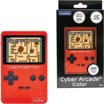 Lexibook, Cyber Arcade  Color, Tragbare Retro-Spielkonsole, 200 Action-, Sport-,