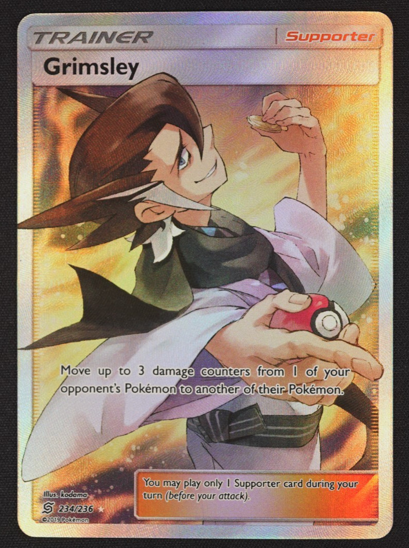 2019 Grimsley 234/236 Unified Minds Full Art Pokémon TCG Trading Card Game