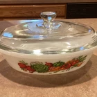Vintage Glasbake Vegetable Medley Design J235 1 Qt Oval Ovenware Baking Dish **