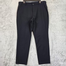 Uniqlo Pants Mens XL Black Fleece Lined Stretch Chino Water Resistant Tapered