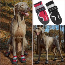 4pcs Dog Shoe Boots Anti-Slip Waterproof Paw Protector Reflective Strip Outdoor
