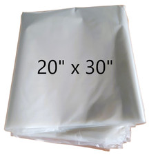 Image of 25 x Clear Polythene Plastic Bags 20" x 30" Open Top 500 x 750mm 200 Gauge 50Mic
