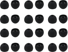 12 Pairs Ear Tips In-Ear Headphones Large Soft Silicon 3.8mm Connector Black