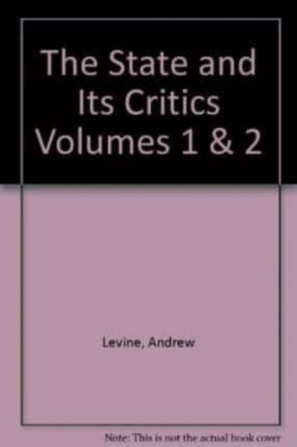 The State and its Critics Levine Hardback Edward Elgar 9781852784133