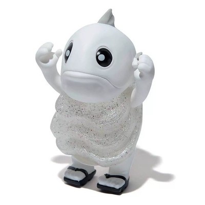 MAME MOYASHI MILK Chino Lam White Glitter Soft Vinyl Figure Sofubi H12CM(4.7in)