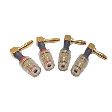 WJSTN Banana Plug to 4mm Female Jack Adapter, Speaker Audio Connectors, 4-Pac...