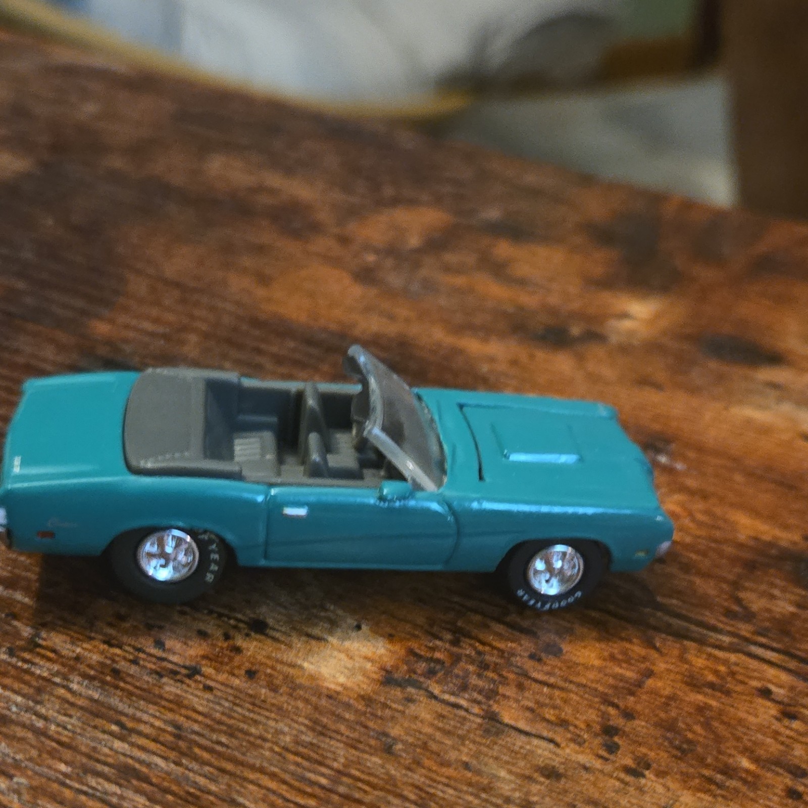 Racing Champions Mercury Cougar 1970 Teal Diecast Car 1:64 Opening Hood