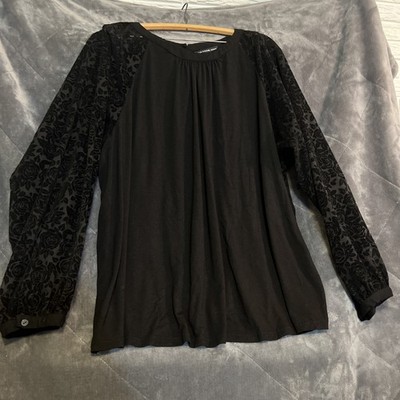 Zac & Rachel Women s Blouse Rose Velvet Burnout Sleeve Date Night Cocktail MOTB