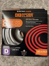 Range Kleen 1056RGE8 Style D Chrome 4 Pack Drip Pans and 4 Pack Trim Rings