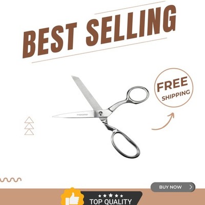 Ergonomic 8'' Forged Scissors - Precision Stainless Steel for Arts & Crafts