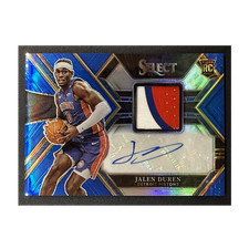 2022-23 Select Jalen Duren Rookie Patch Auto Blue /49 Color Match 3 Color Patch