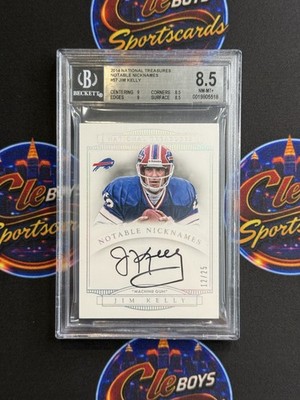 Jim Kelly 2014 Panini National Treasures Notable Nicknames Auto /25 BGS 8.5