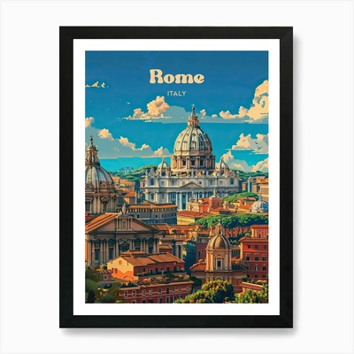 Rom Italien Stadtbild Digital Reise Gerahmtes Wandbild Poster Leinwanddruck Bild