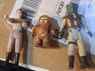 3 Assorted Sta r Wars Figures windsheild and incomplete speeder bike