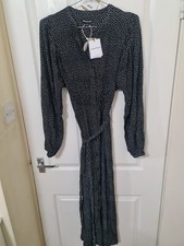 Image of Whistles Black Scattered Y Print Midi Dress