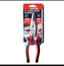 DEKTON Long Nose Pliers 8 Inch Carbon Steel Shock Proof Heat Treated Anti-slip