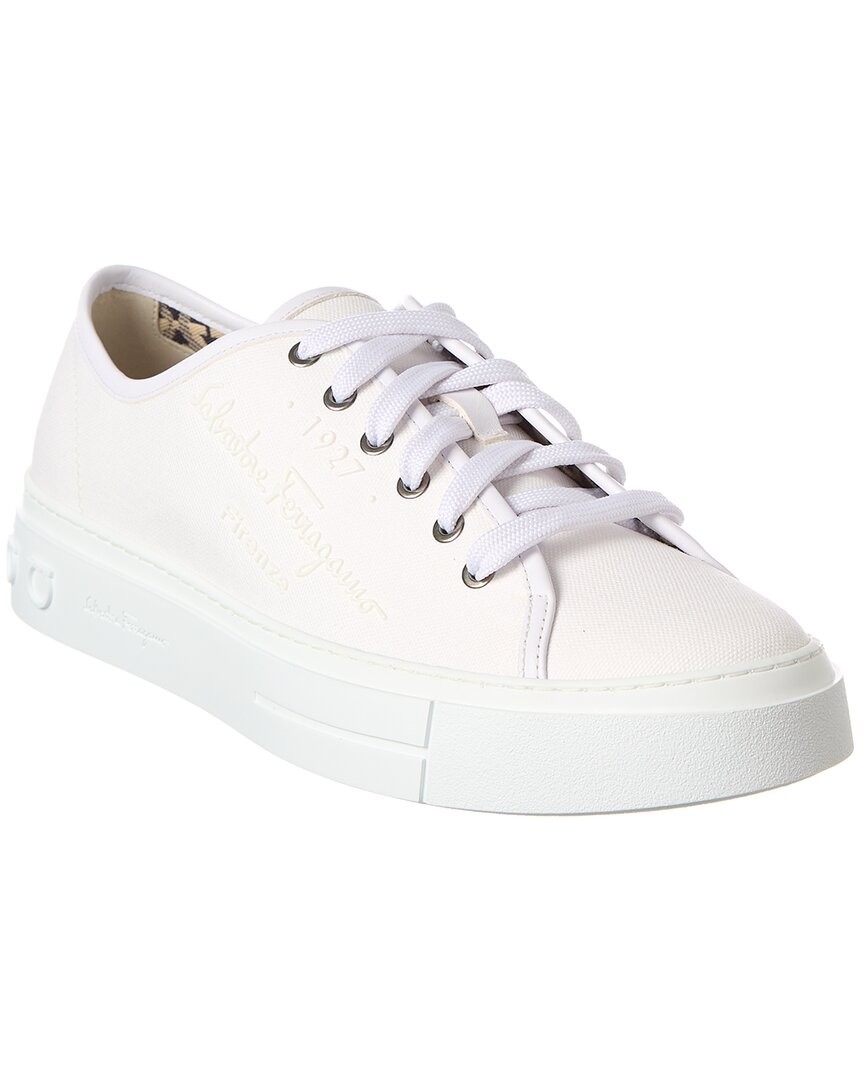 Парусиновые кроссовки Ferragamo Mediterrar Eco мужские белые 95 М 65390₽