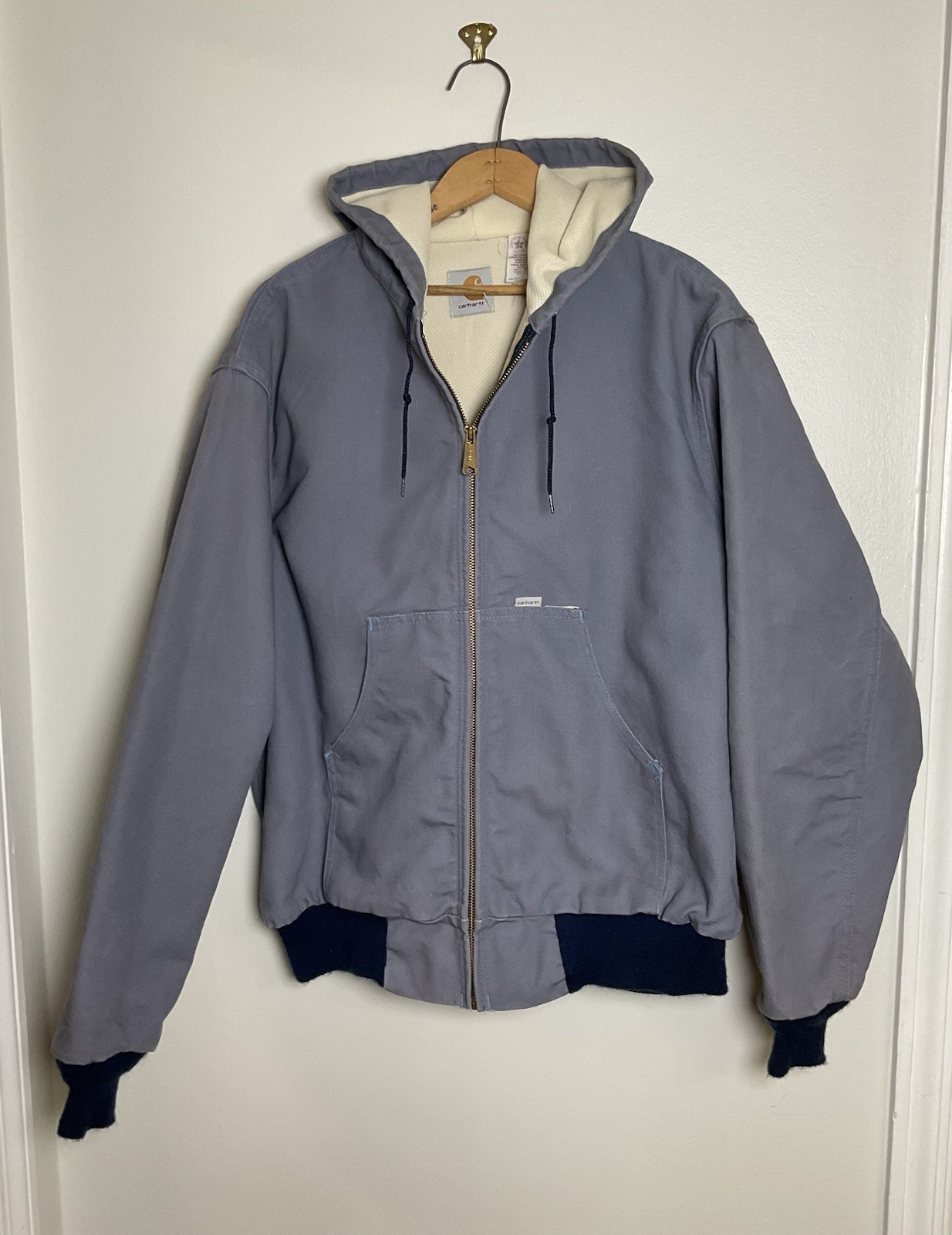 Vintage 80s Carhartt JR108 Blue XL Thermal Waffle Jacket USA Made