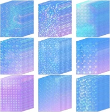 Teling 90 Sheets Holographic Sticker Paper Transparent A4 Vinyl Holographic... 