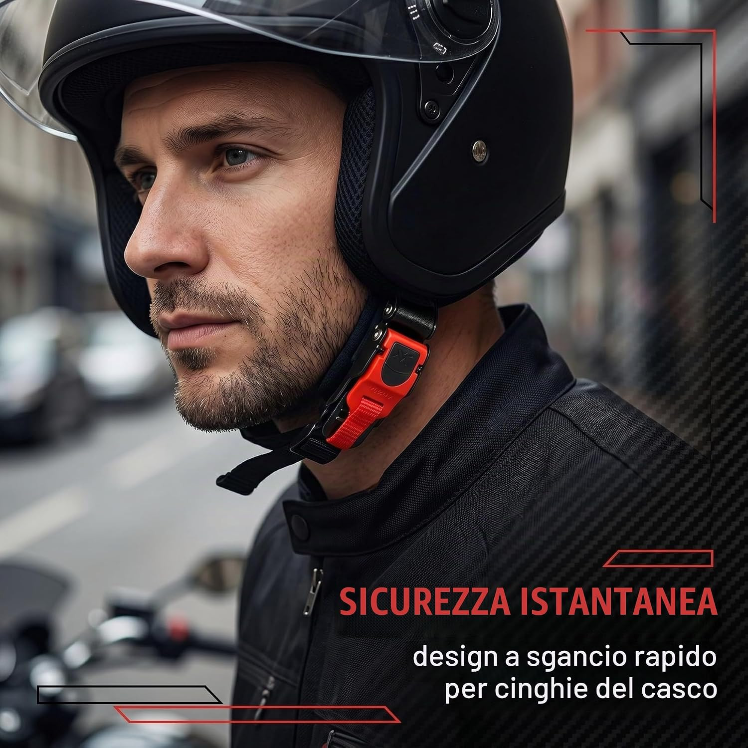 Gancio per Casco Moto - 2 Pezzi con Chiusura Rapida foto 2