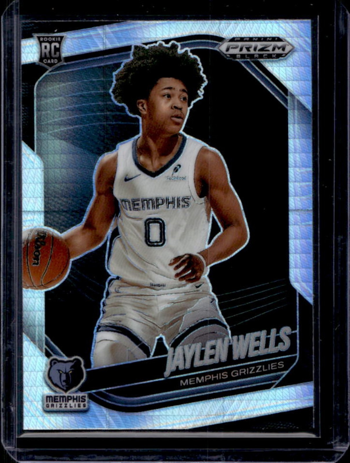 2024-25 Prizm Black Jaylen Wells RC Hyper Prizm Rookie #34 Grizzlies