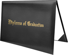 Graduation Diploma Cover 8.5" x 11" Certificate Holder Faux Leather Black