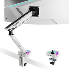 RGB Single Monitor Arm Desk Mount for 17-45 inches Flat and Curved Monitors, ...