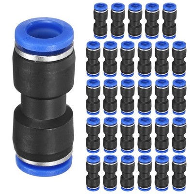 30-Pack Inline Manifold Union Fitting, 2 Way 8mm(5/16'') OD Plastic Fittings